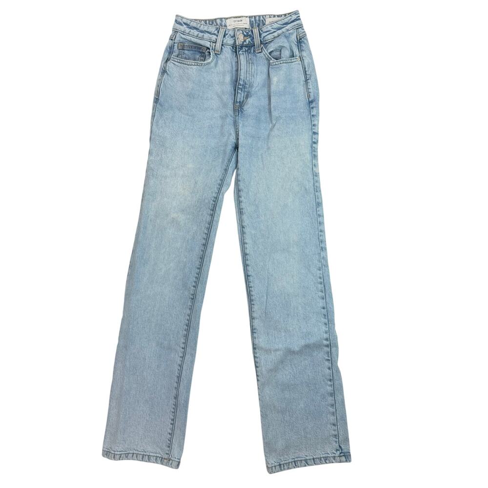 Cotton On Slim Straight Jean Women’s Size 2 Light Wash High Rise Denim